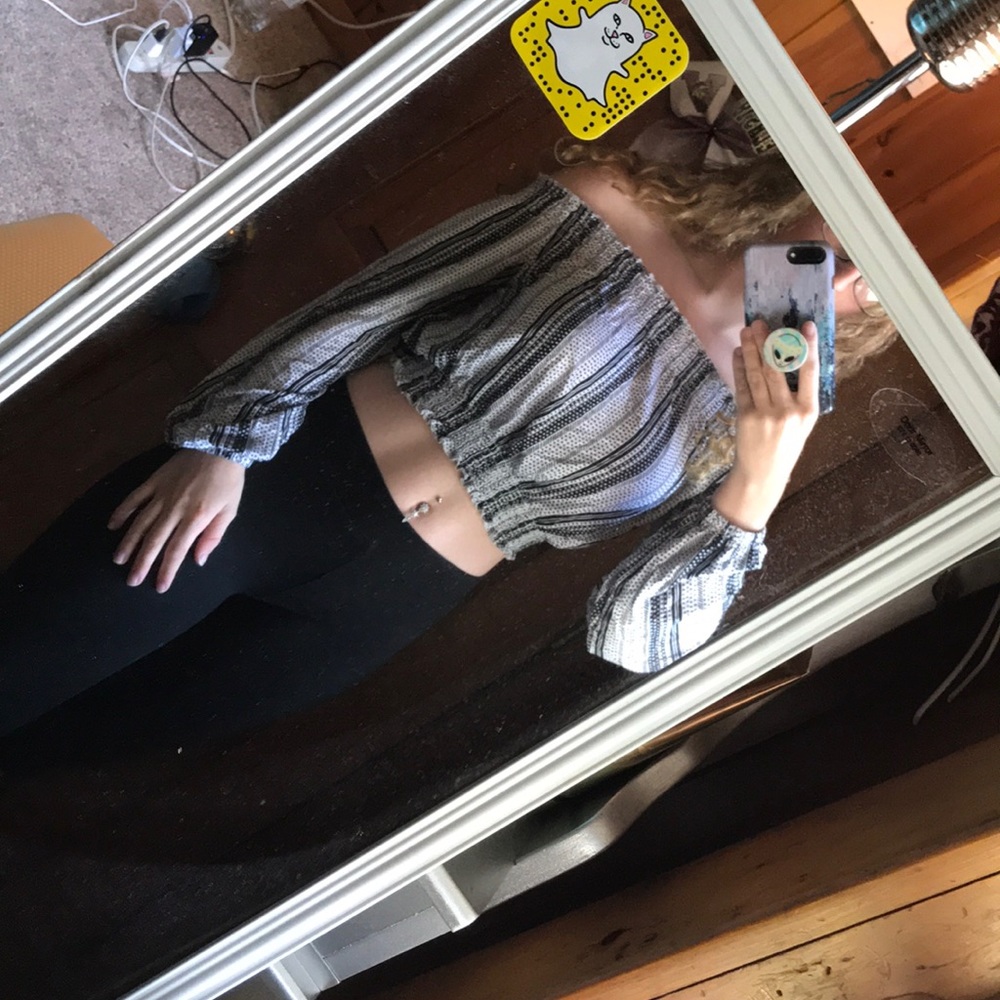 cropped off the shoulder top